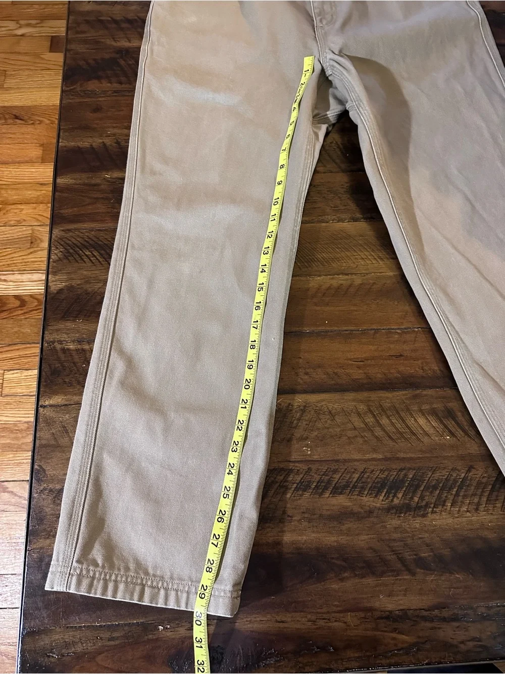 Duluth Trading Co Khaki Work Pants 34x30 Cotton Straight Leg Utility EUC